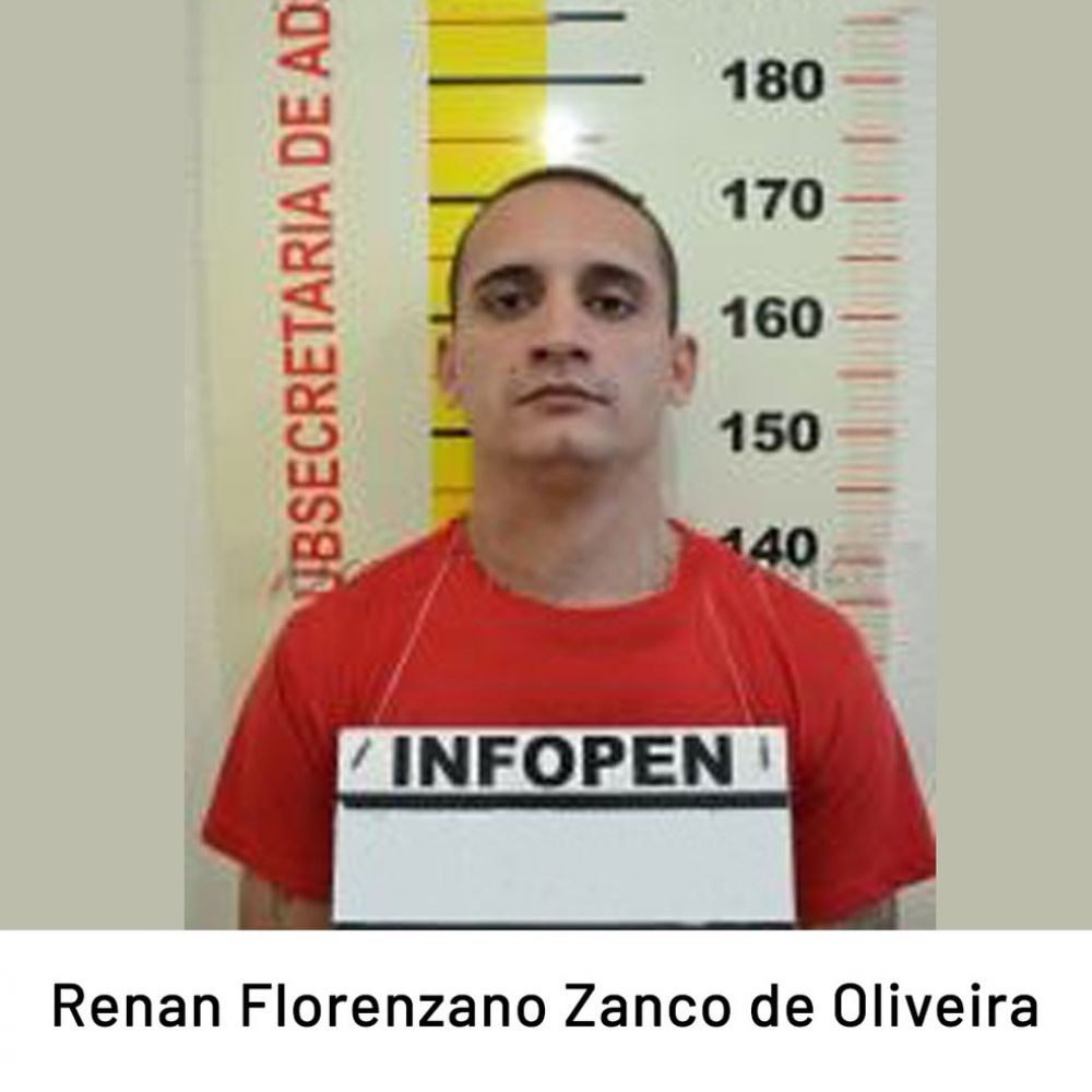Renan Florenzano Zanco de Oliveira, de 27 anos, um dos fugitivos da penitenci&aacute;ria de Ponte Nova &mdash; Foto: Divulga&ccedil;&atilde;o/ Sejusp