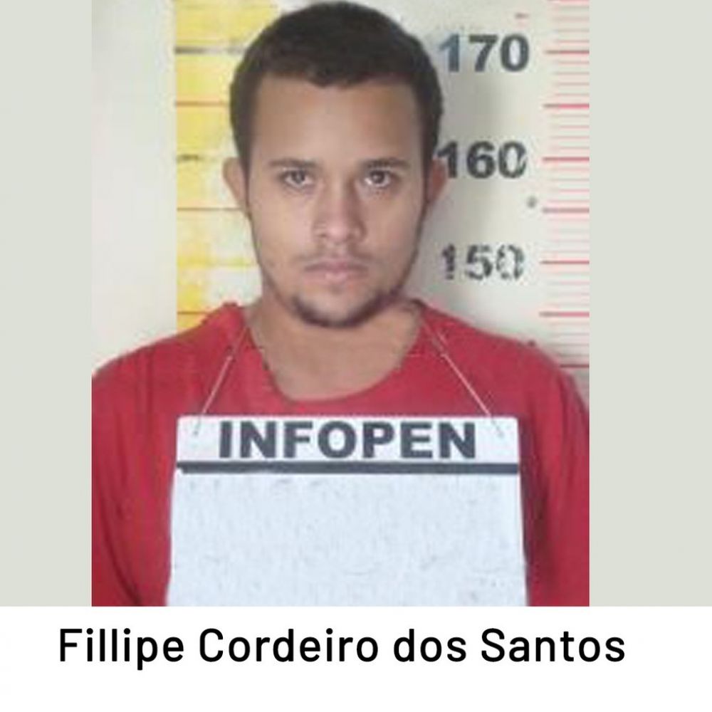 Fillipe Cordeiro dos Santos, de 24 anos, um dos fugitivos da penitenci&aacute;ria de Ponte Nova &mdash; Foto: Divulga&ccedil;&atilde;o/ Sejusp