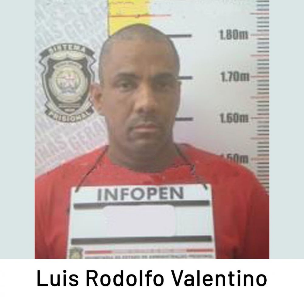 Luis Rodolfo Valentino, de 35 anos, um dos fugitivos da penitenci&aacute;ria de Ponte Nova &mdash; Foto: Divulga&ccedil;&atilde;o/ Sejusp