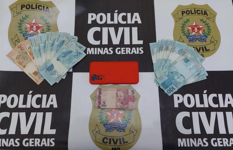 Dinheiro apreendido pela polícia — Foto: Polícia Civil