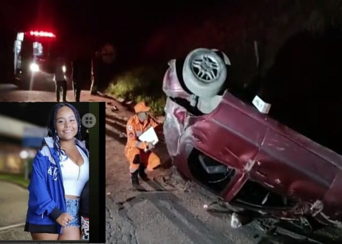 O acidente, no km 9 da rodovia MG-129 próximo da entrada da Rampa de Voo Livre