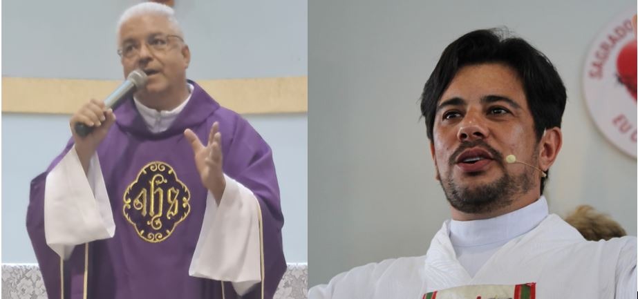 Padre Francisco Guerra (esq.) deixa João Monlevade, e padre Anderson Ferreira o acompanha