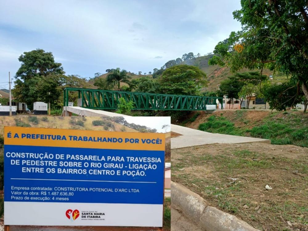 A passarela tem 29 metros de comprimento por 2,4 metros de largura, pesando cerca de 20 toneladas, segundo a prefeitura.