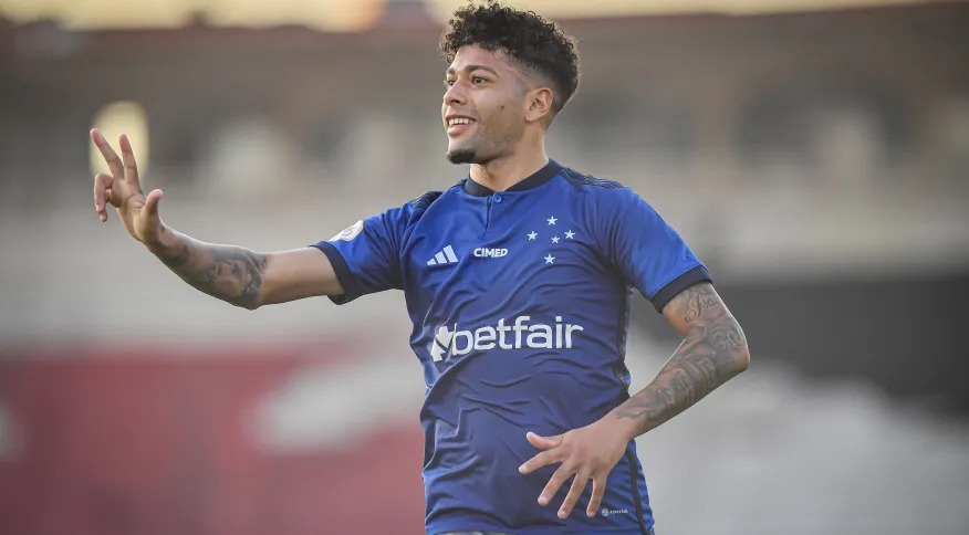 Filipe Machado comemora o gol do Cruzeiro sobre o Vasco Divulgação/Cruzeiro