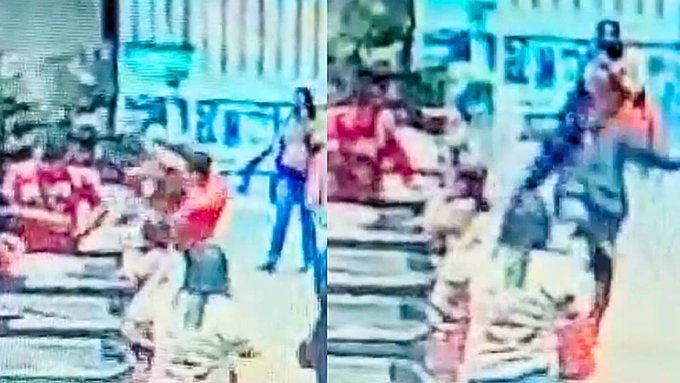 Vídeo mostra suspeito agredindo funcionário de supermercado