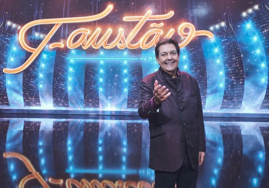 O apresentador, na estreia, em janeiro de 2022, de seu programa 'Faustão na Band', após deixar a TV Globo 