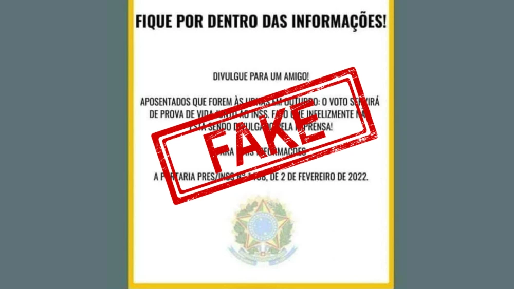 PROVA DE VIDA.png A imagem tem circulado, especialmente, em grupos de WhatsApp Reprodução | Redes Sociais.