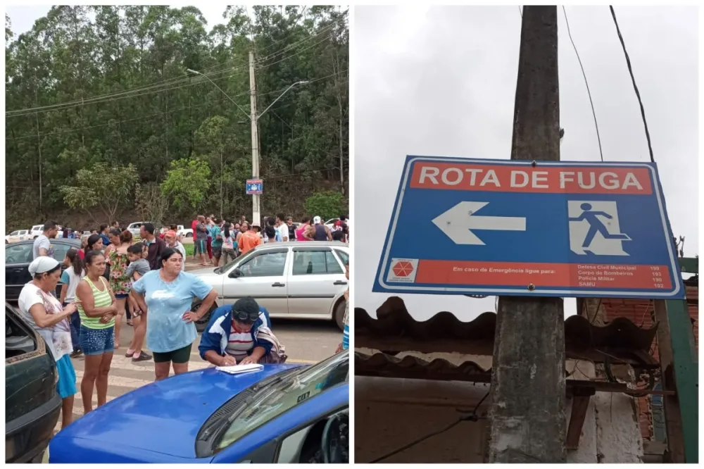 Moradores foram para ponto de encontro após acionamento da sirene