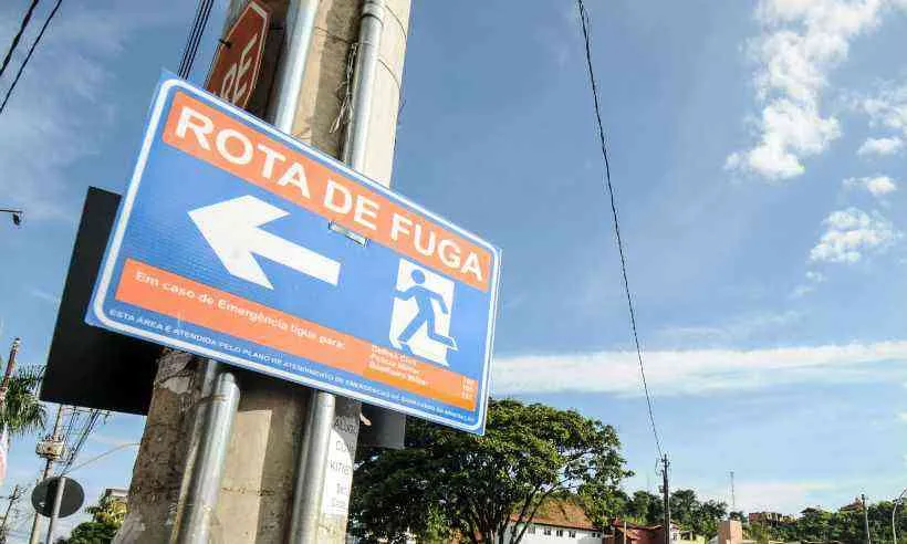 Placas de rotas de fuga de barragens 