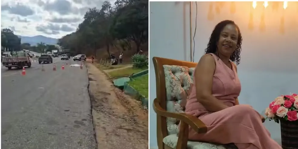 Mulher morreu atropelada na BR-116, em Mathias Lobato — Foto: Reprodução