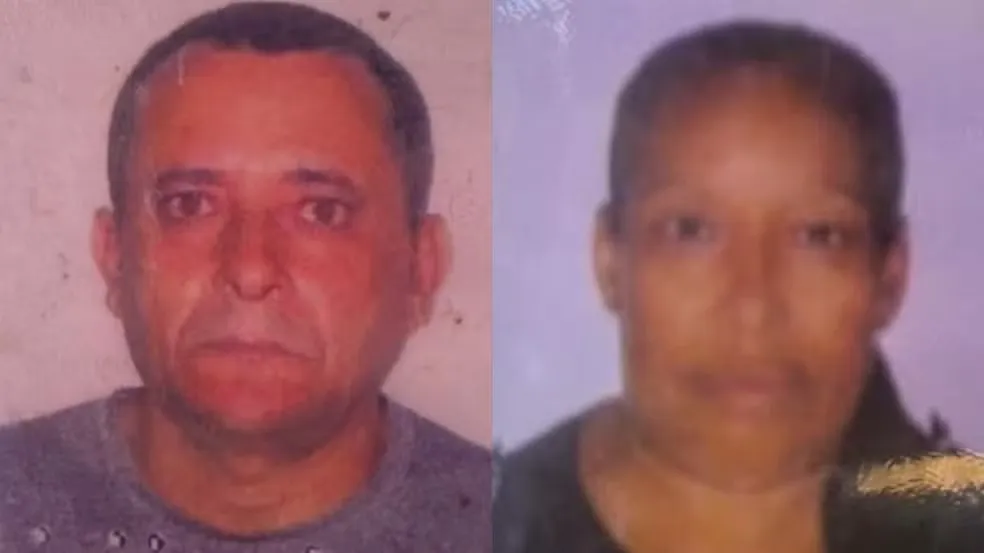 Francisco Claudino de Oliveira, de 56 anos, e Maria de Fátima Gouvea dos Santos, de 55 anos, morreram na hora — Foto: Reprodução