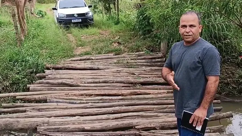 Durante a visita, Romilson gravou um vídeo mostrando as condições da travessia e não escondeu a indignação.