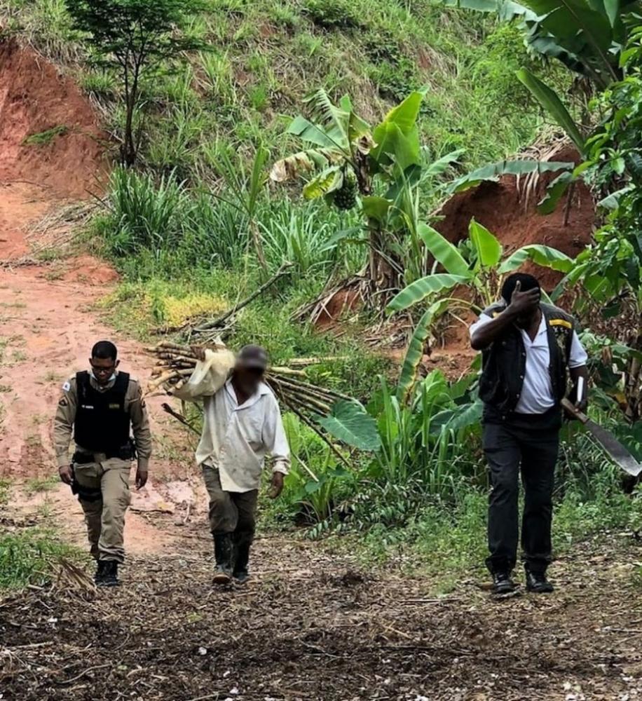 Idoso fazia trabalho braçal em fazenda da zona rural de Ipanema — Foto: Divulgação/MPT