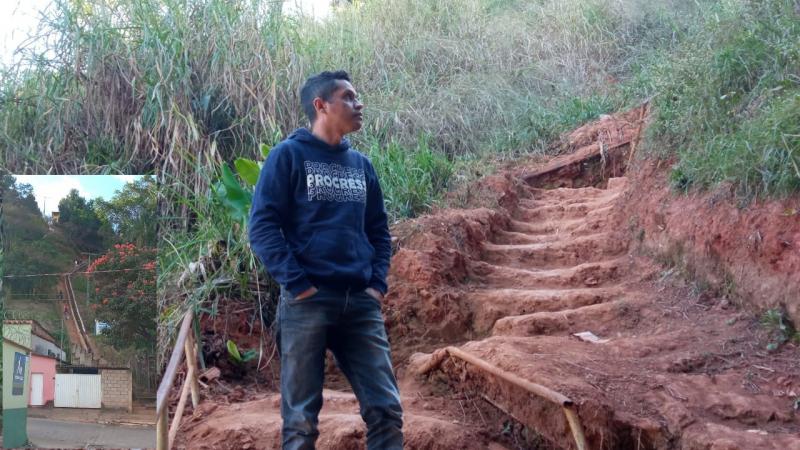 Vereador Luciano, cobra acesso e iluminação na escada da Vila Marília em Santa Maria de Itabira